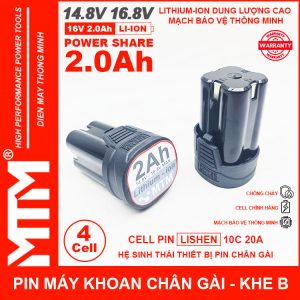 Pin May Khoan 16v8 2ah 4cell Lishen Khe B Chinh Hang