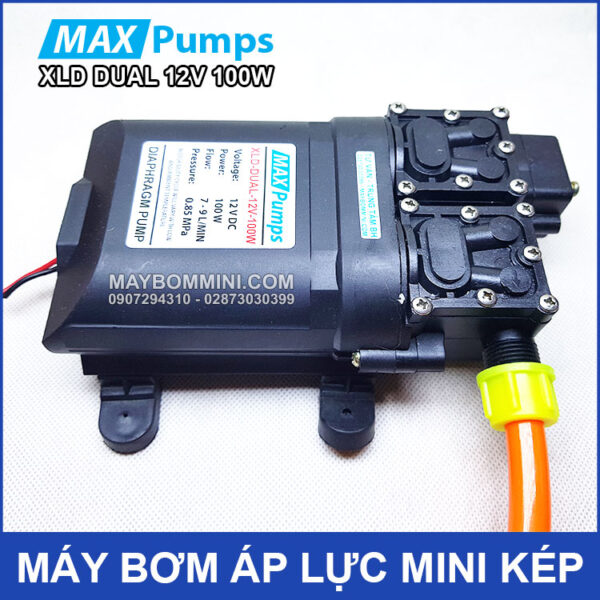 May Bom Mini Ap Luc Kep 12v 100W Maxpumps
