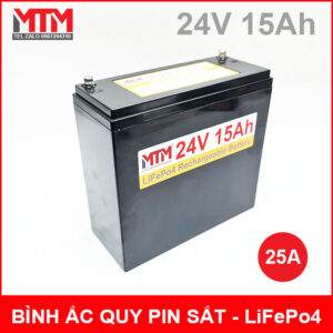 Binh Ac Quy Pin Sat LiFePo4 24V 15Ah 25A