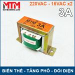 Bien The Bien Ap Tang Pho Doi Dien AC 220V Ra 15V 3A Chinh Hang