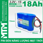 Pin Den Nang Luong Mat Troi 3v2 18Ah 18000mAh Cell Pin Sat Lifepo4 32700 Kich Thuoc