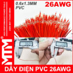 Day Dien 26AWG 20CM Mau Do Kich Trhuoc