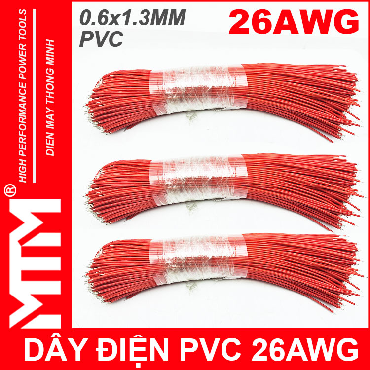 Ban Day Dien 26AWG 20CM Mau Do Ban Day Dien 26AWG 20CM Mau Do