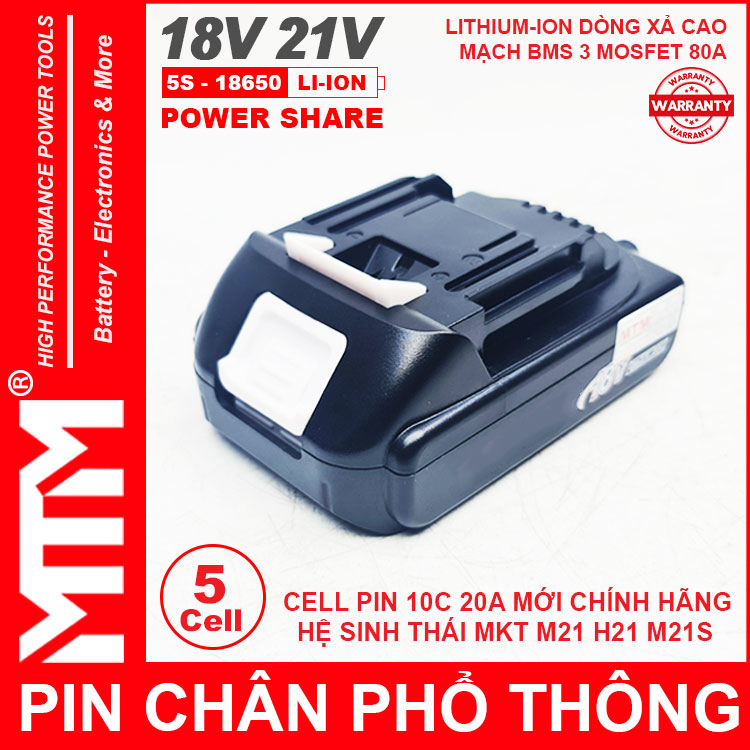 Chuyen Pin Chan Pho Thong Makita Dekton M21 Hukan H21 18V 21V 5 CELL 2ah MTM Chinh Hang Chuyen Pin Chan Pho Thong Makita Dekton M21 Hukan H21 18V 21V 5 CELL 2ah MTM Chinh Hang