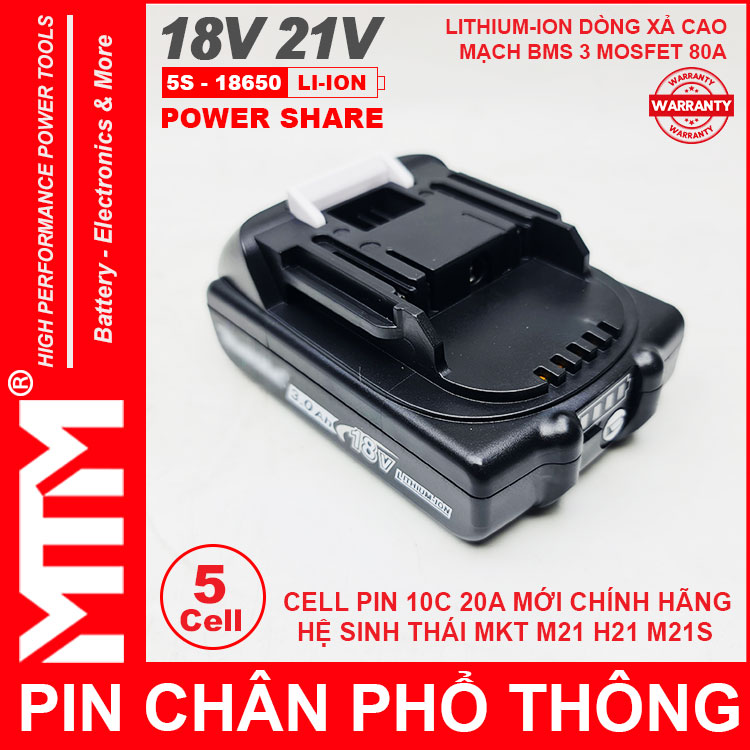 Gia Pin Chan Pho Thong Makita Dekton M21 Hukan H21 18V 21V 5 CELL 2ah MTM Chinh Hang Gia Pin Chan Pho Thong Makita Dekton M21 Hukan H21 18V 21V 5 CELL 2ah MTM Chinh Hang