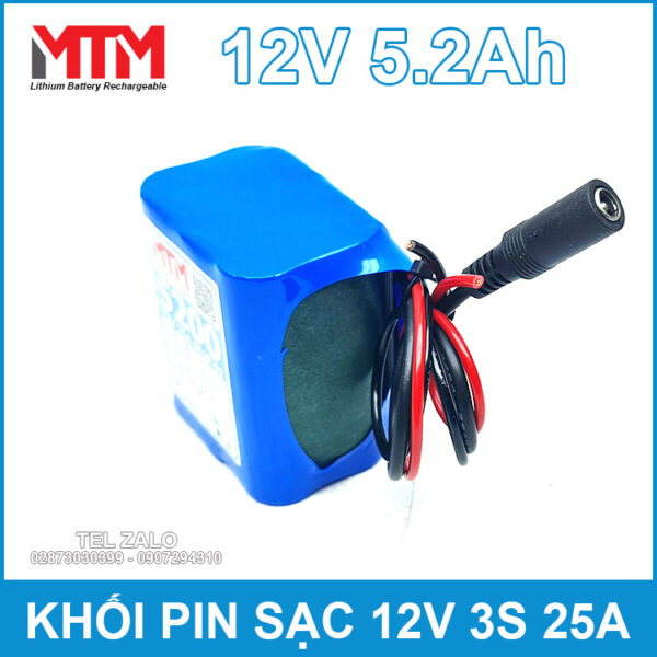 Khoi Pin 12V 3S 5200mah 25A Chinh Hang