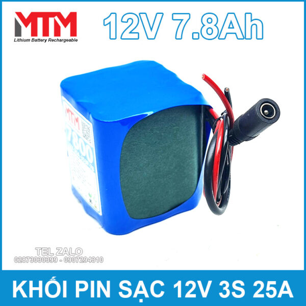 Khoi Pin 12V 3S 7800mah 25A Chinh Hang