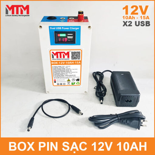 Pin Sac 12v 10Ah 15A USB