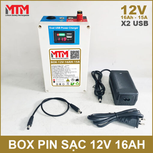 Pin Sac 12v 16Ah 15A USB