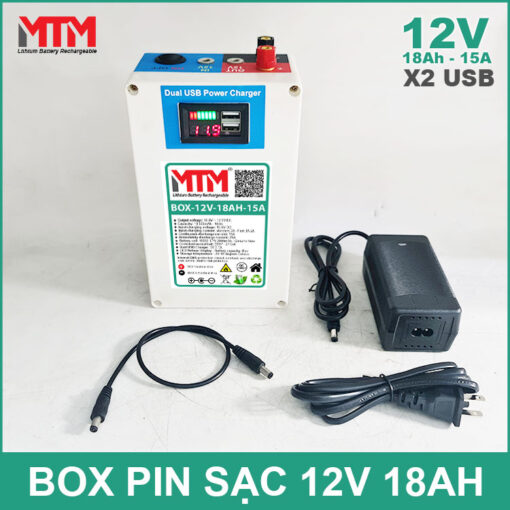 Pin Sac 12v 18Ah 15A USB