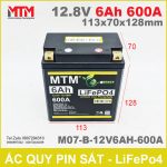 Binh Ac Quy Pin Xe May 12V 6Ah 600A M07 B 12V6AH 600A Kich Thuoc