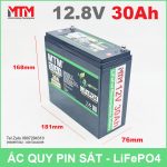 Gia Ac Quy Pin 12v 30ah Kich Thuoc