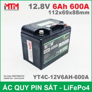Gia Binh Ac Quy Pin Sat 12V 6Ah 600A YT4C 12V6AH 600A