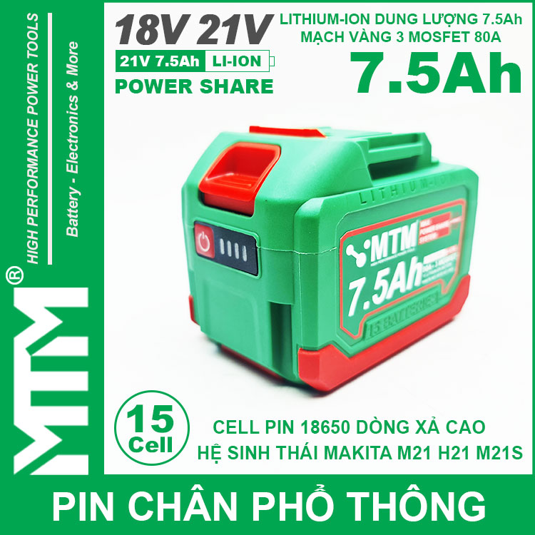 Ban Pin Makita Chan Pho Thong 15 Cell 7500mah 80A Chong Soc Ban Pin Makita Chan Pho Thong 15 Cell 7500mah 80A Chong Soc