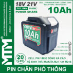 Dong Pin May Khoan Bat Vit Makita 21v 10ah 20 Cell Chinh Hang