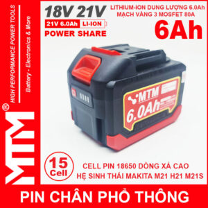 Pin Chan Pho Thong 15 Cell 6000mah 80A Chong Soc Chinh Hang