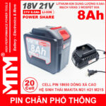 Pin Makita Chan Pho Thong 20 Cell 8000mah 80A Chong Soc Kem De Sac