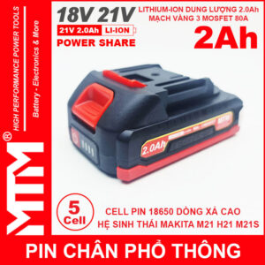 Pin Makita Chan Pho Thong 5 Cell 2000mah 80A Chong Soc