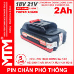 Pin Makita Chan Pho Thong 5 Cell 2000mah 80A Chong Soc Cao Cap