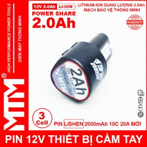 Pin May Khoan 12v 2000mah Khe B MTM Cell Lishen 2000mah