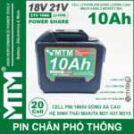 Ban Pin May Khoan Bat Vit Makita 21v 10ah 20 Cell Chinh Hang
