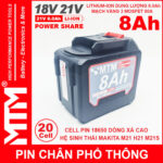 Gia Pin Makita Chan Pho Thong 20 Cell 8000mah 80A Chong Soc
