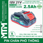 Pin Makita 5 Cell 80A Den Bao Pin 2 Ben Cell 2500mah
