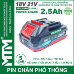 Pin Makita 5 Cell 80A Den Bao Pin 2 Ben Cell 2500mah Cao Cap Gia Re