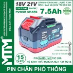 Pin Makita Chong Soc 15 Cell 7500mah 80A Den Bao Pin 2 Ben Cell Samsung