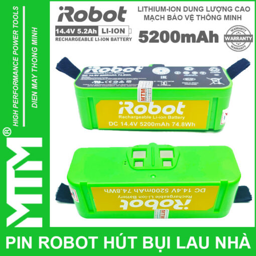 Pin robot lau nha hut bui irobot 5200mah cao cap