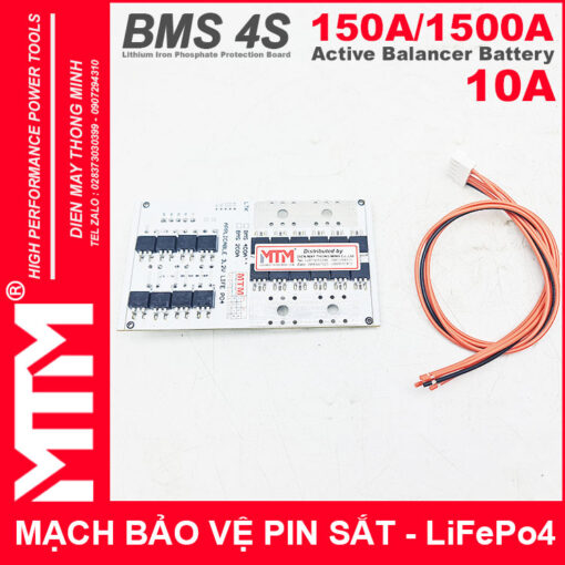 Mach bao ve pin sat 4S 150A 1500A 12V8 can bang chu dong 10A gia re