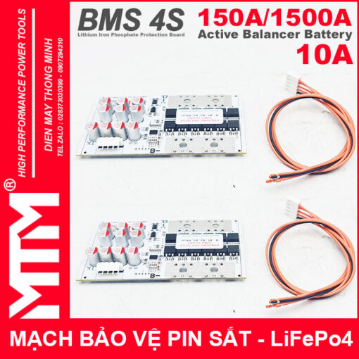 Mach bao ve pin sat 4S 150A 1500A 12V8 can bang chu dong 10A lam binh xe oto