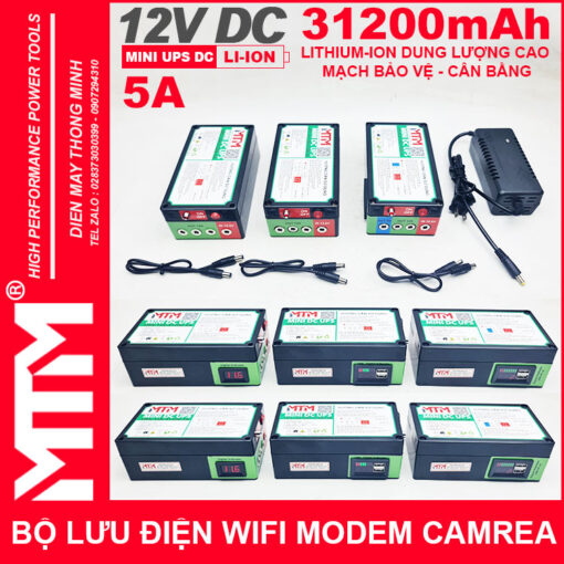 Nguon du phong wifi modem camera 12V 5A 31200mah led bao vont