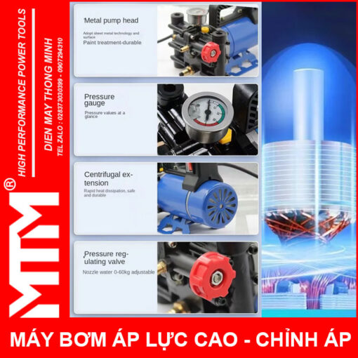 chuc nang may bom mini ap luc cao 12V 200W 16l Smartpumps WZ 200 co chinhh ap