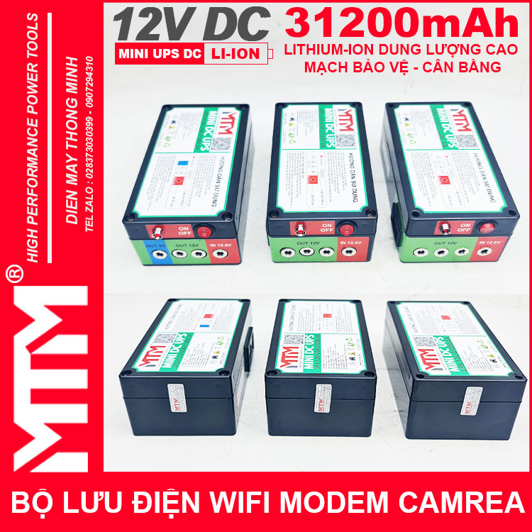 Cung Cap Luu Dien Du Phong Wifi Modem Camera 12V 5A 31200mah Led Bao Vont Dung Luong Cao