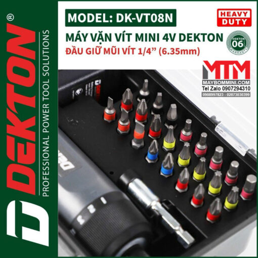 dau vit may chuyen vit truot mini 4V Dekton DK VT08N 7 Cap do truot Co khoan Kem nhieu mui vit