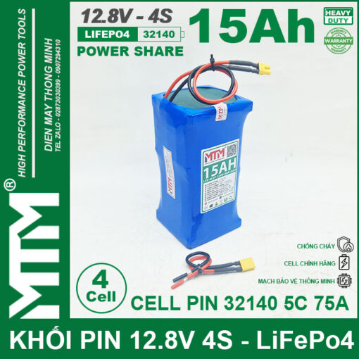 ban pin 12v8 15Ah 30A 4S Mtm cell 32140