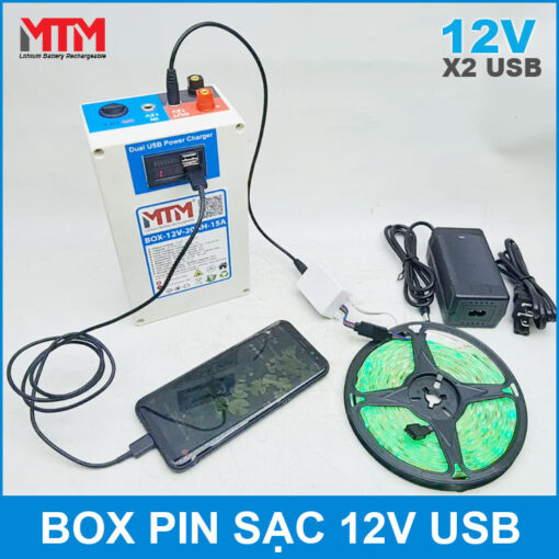 su dung box pin sac 12v 15A USB