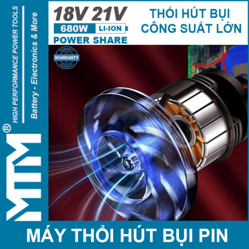 Dong co may thoi bui pin makita chan pho thong 21V 680W 13000rm MTM