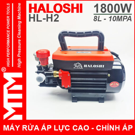 May rua xe gia dinh mini ap luc cao 220V 1800W 8L 10Mpa Haloshi HL H2 loi dong chinh ap gia re