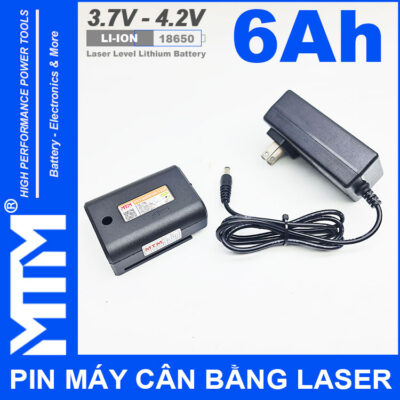 Pin may ban cot can bang laser 6Ah MTM kem sac