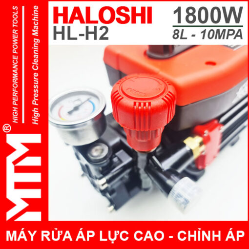 chinh ap May rua xe gia dinh mini ap luc cao 220V 1800W 8L 10Mpa Haloshi HL H2 loi dong chinh ap