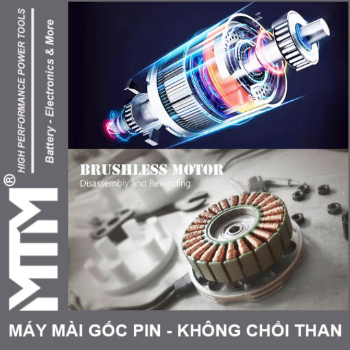 motor May mai goc dung pin 21V 850W 100mm 7000rpm phipol TANKMECH TK577