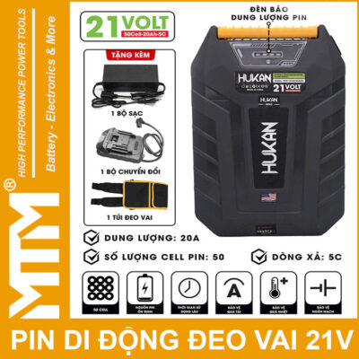 thong so bo pin di dong deo vai 21V 20Ah 5C 50 cell Hukan HM G2 BCN50205 Gen 2 2