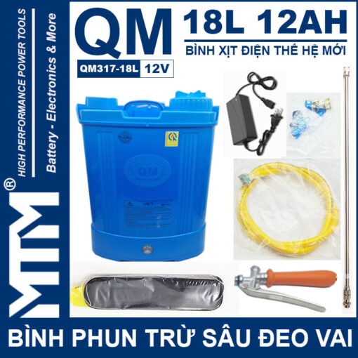 Binh phun thuoc tru sau deo vai 18L 12V 12Ah Tan Quan My QM317 18L