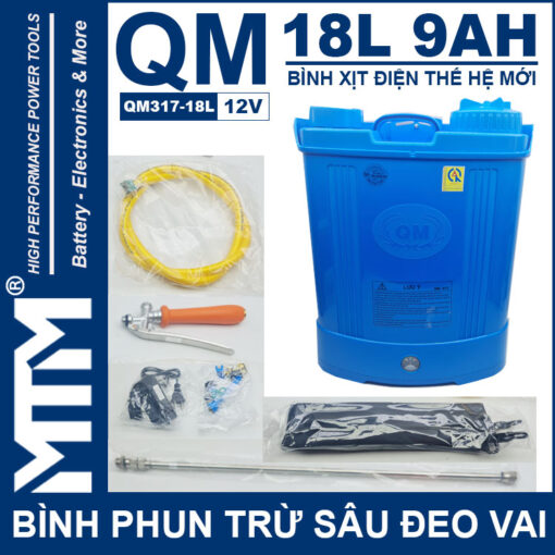 Binh phun thuoc tru sau deo vai 18L 12V 9Ah Tan Quan My QM317 18L