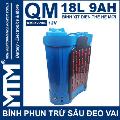 Binh phun thuoc tru sau deo vai 18L 12V 9Ah Tan Quan My QM317 18L lung deo vai