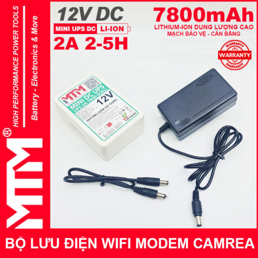 Bo nguon du phong wifi modem camera 12V 2A 7800mah UPS DC 12V chinh hang