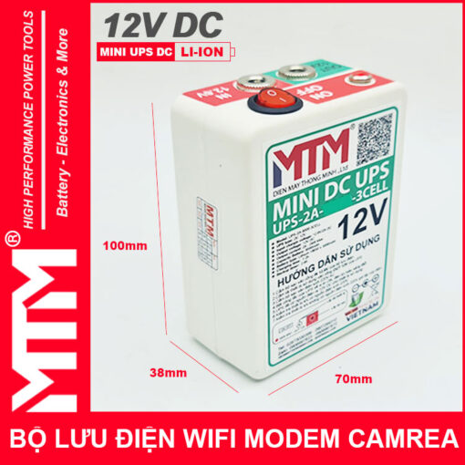 Bo nguon du phong wifi modem camera 12V 2A UPS DC 12V kich thuoc