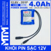 Khối pin sạc Li-ion 12V 4.0Ah 10A 3S MTM - jack nguồn DC 5.5x21mm